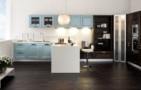 Cucina arrex moderna azzurra e nera